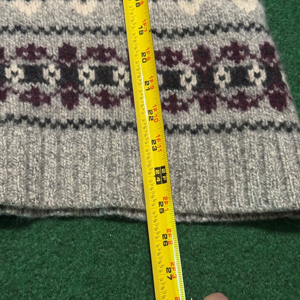 L.L. Bean 100% Lambs Wool Nordic Fair Isle Knit Soft Sweater Womens Small 17x25 - Picture 6 of 7